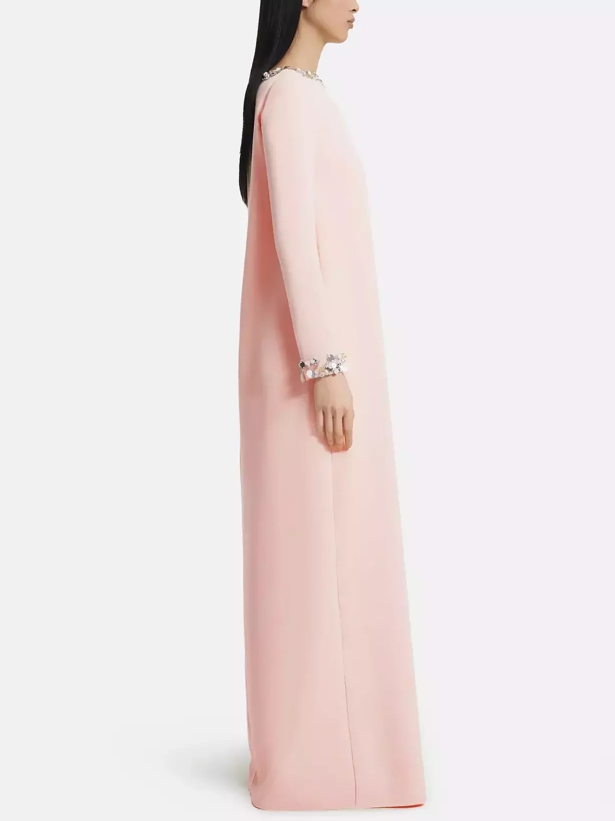 Long Loose Gown with Beading Details - Dresses