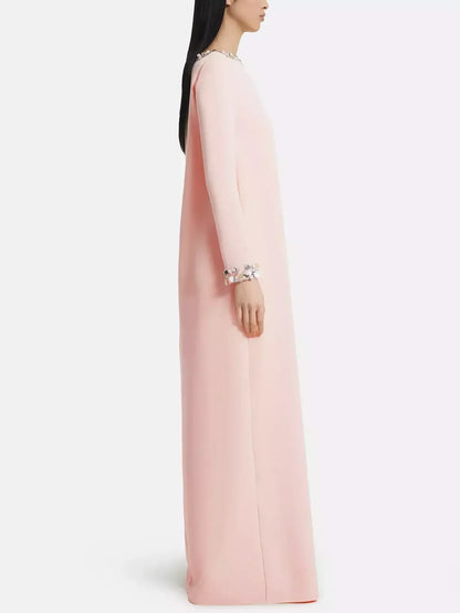 Long Loose Gown with Beading Details - Dresses