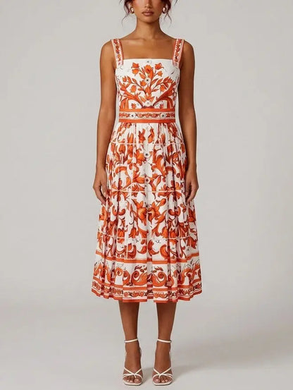 Majolica-Print Mini Dress - S - Dresses