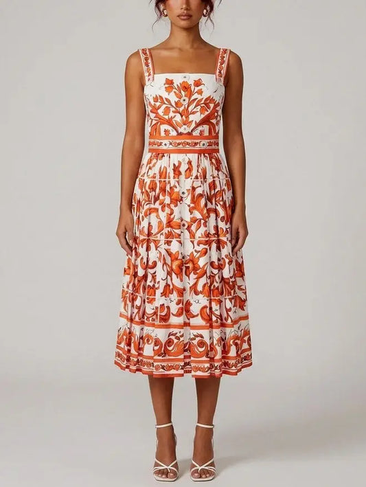 Majolica-Print Mini Dress - S - Dresses