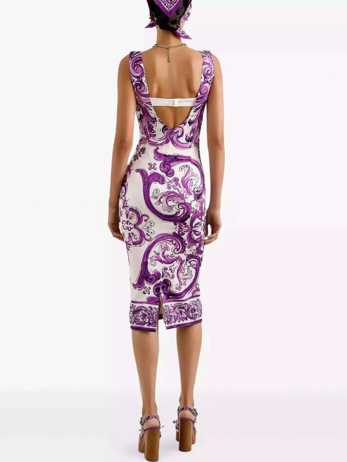 Majolica Italian Printed Sheath Dress - Dresses