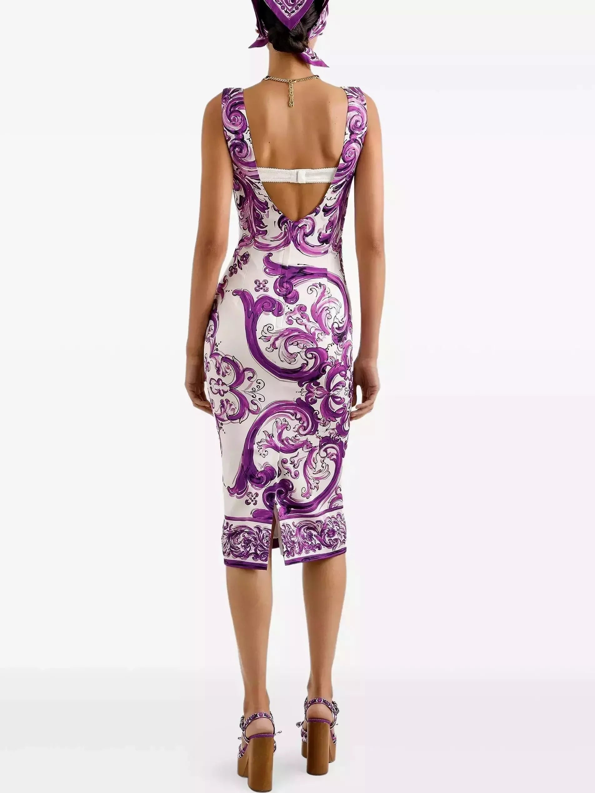 Majolica Italian Printed Sheath Dress - Dresses