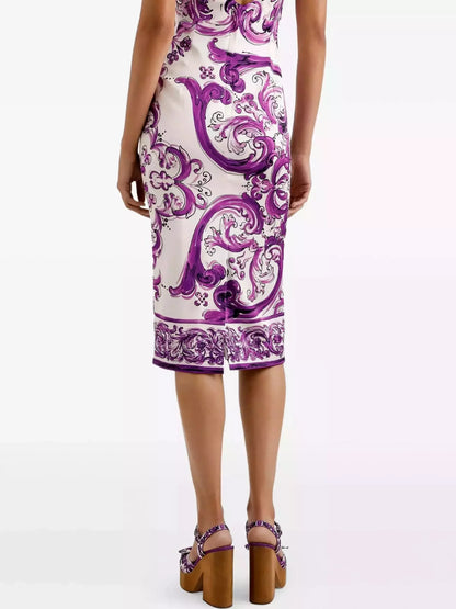 Majolica Italian Printed Sheath Dress - Dresses