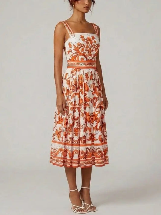Majolica-Print Mini Dress - Dresses