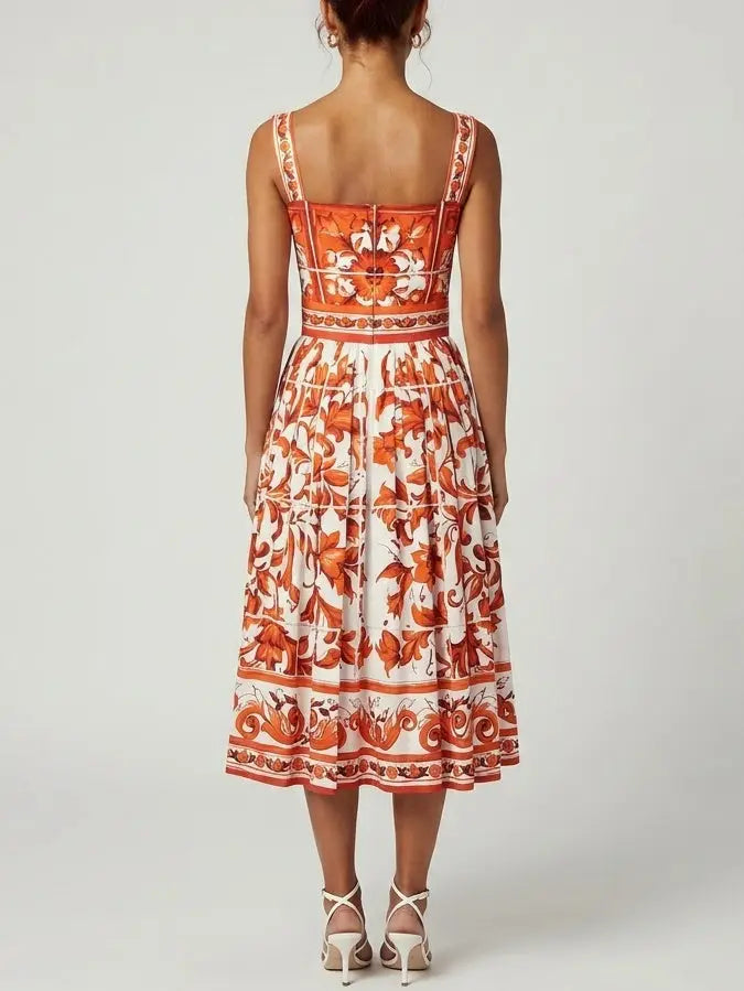 Majolica-Print Mini Dress - Dresses