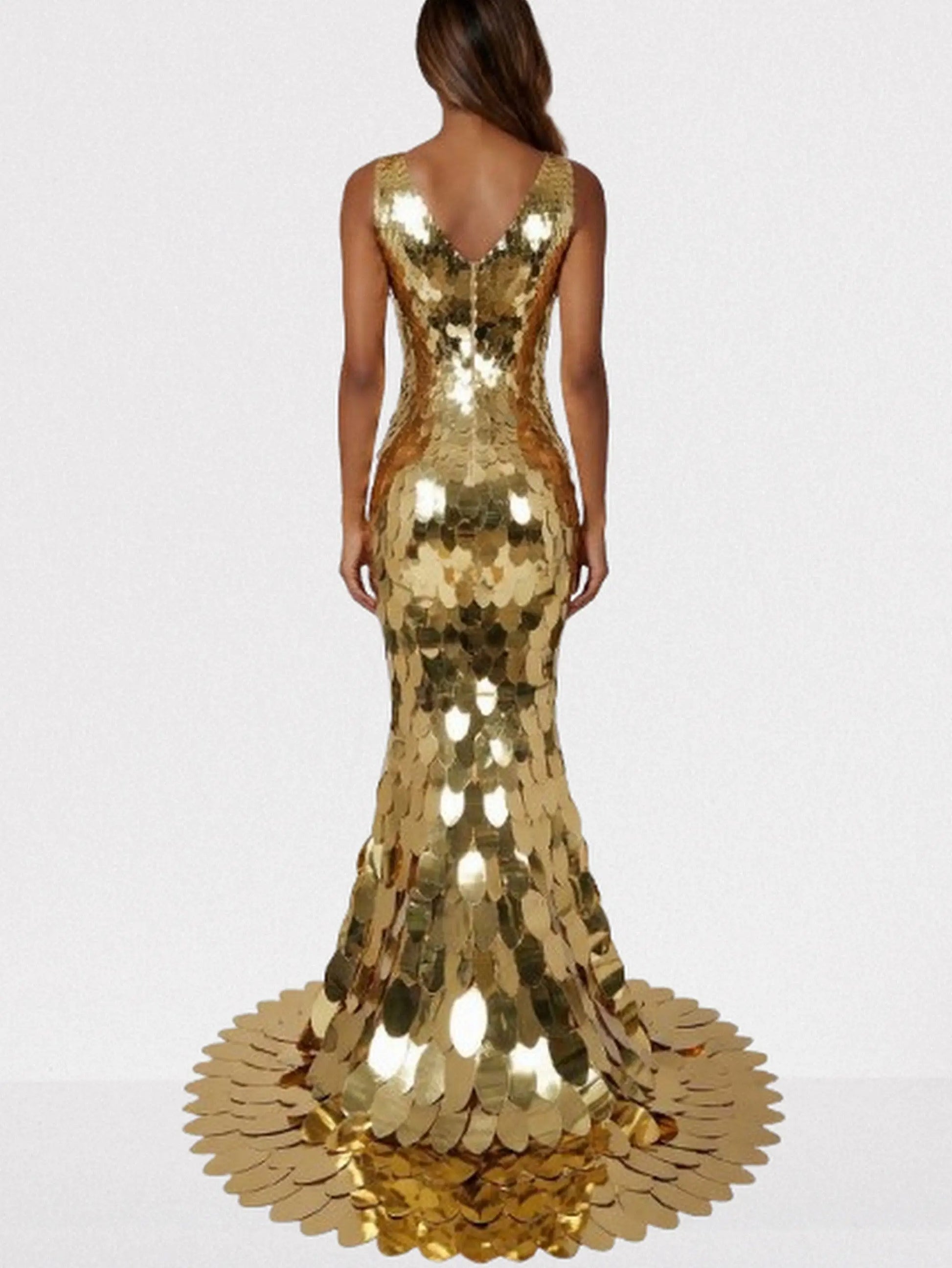 Mirrored Petal Paillette Maxi Gown - Dresses