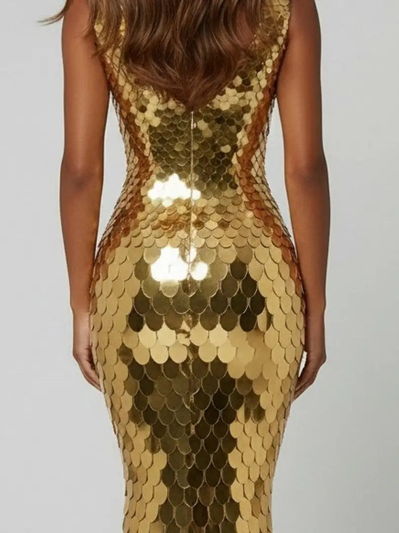 Mirrored Petal Paillette Maxi Gown - Dresses