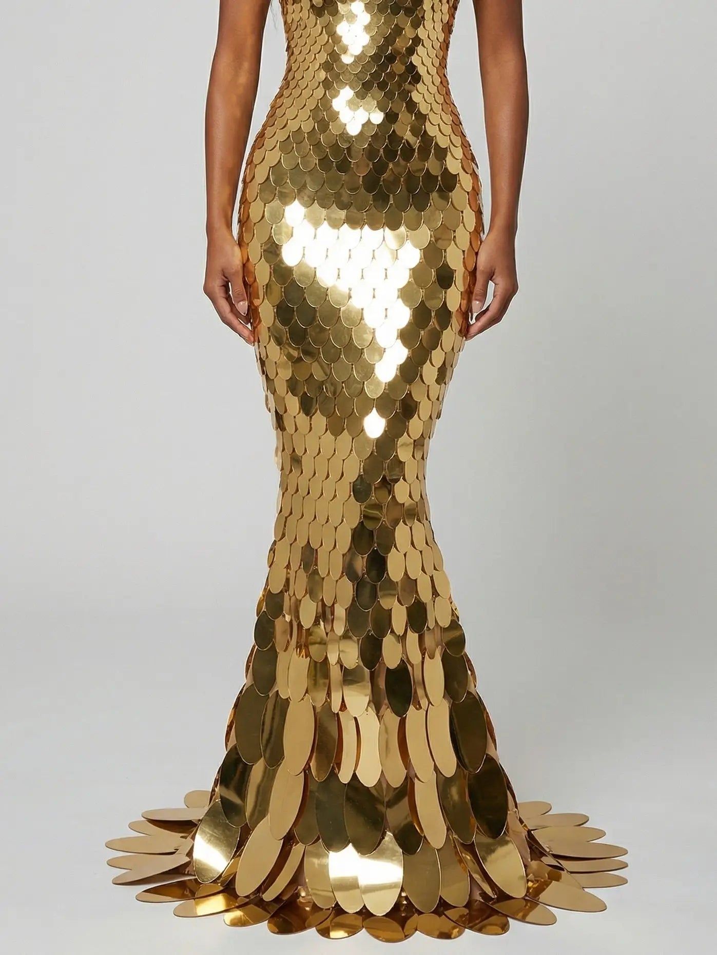 Mirrored Petal Paillette Maxi Gown - Dresses