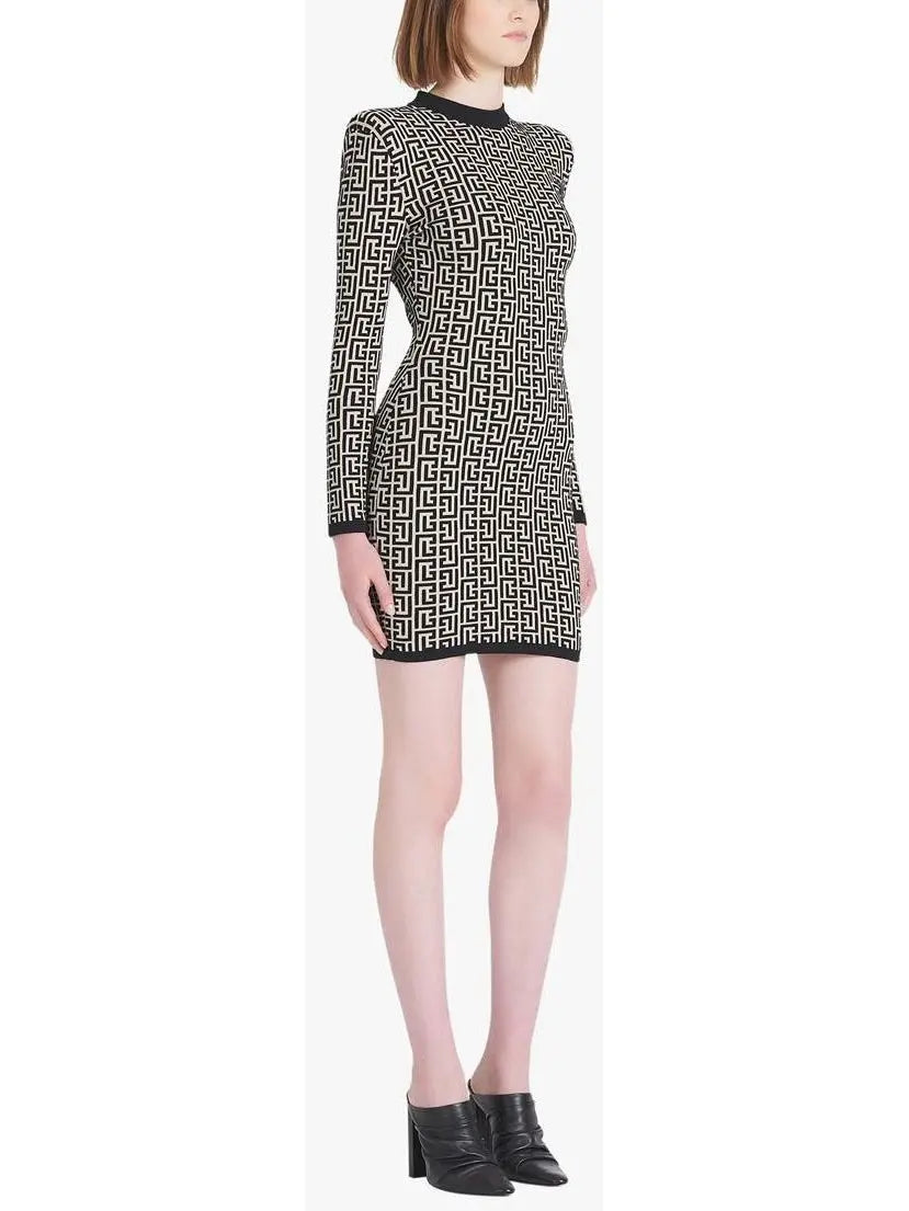 Monogram Jacquard Knit Dress - Branna Couture