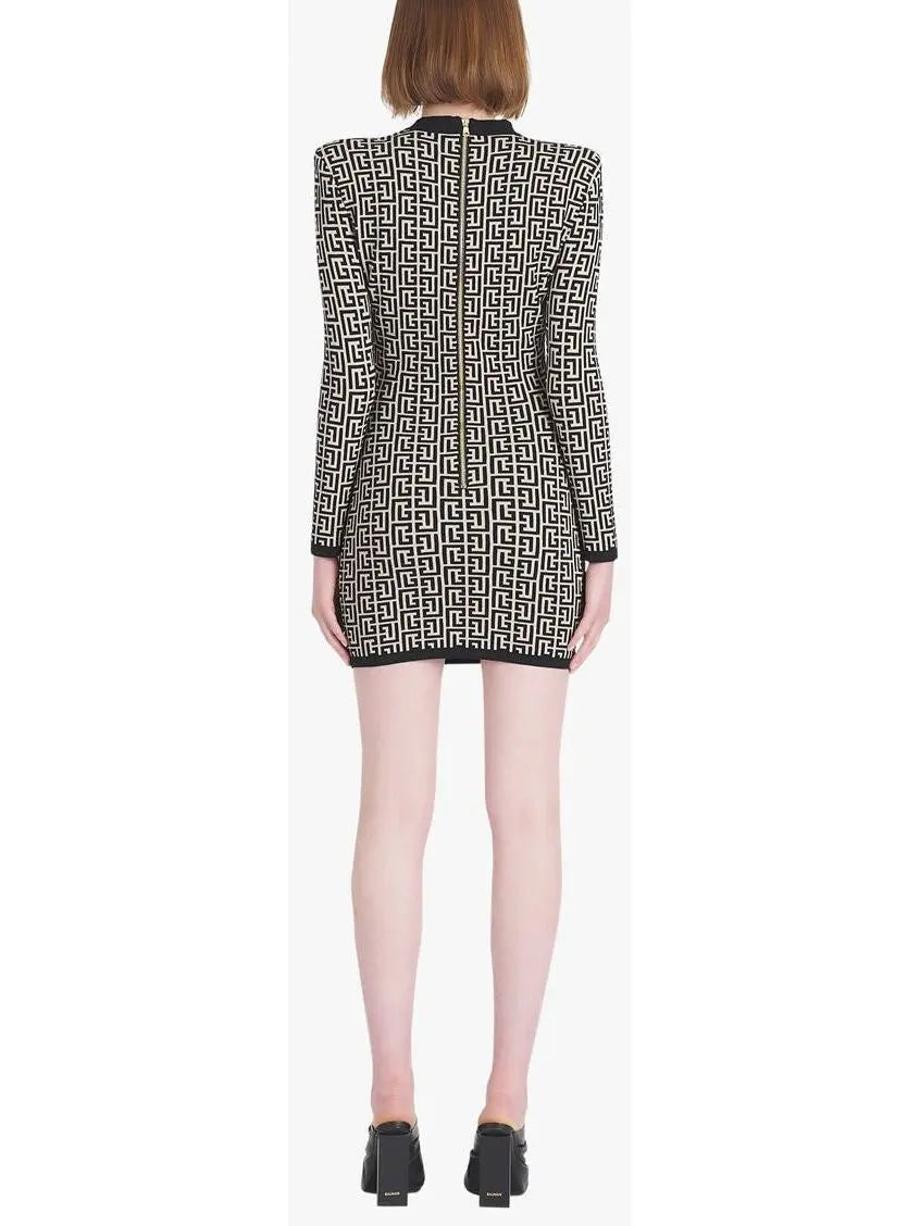 Monogram Jacquard Knit Dress - Branna Couture