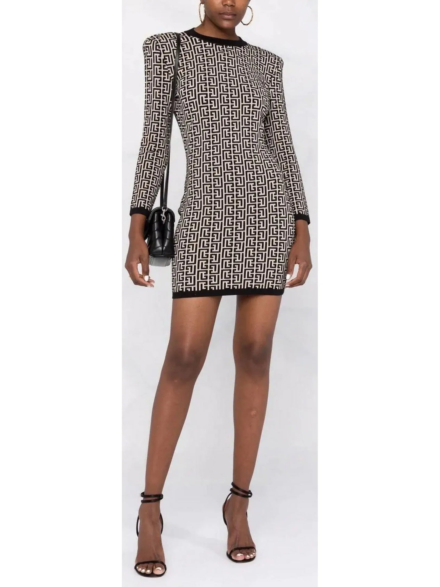 Monogram Jacquard Knit Dress - Branna Couture