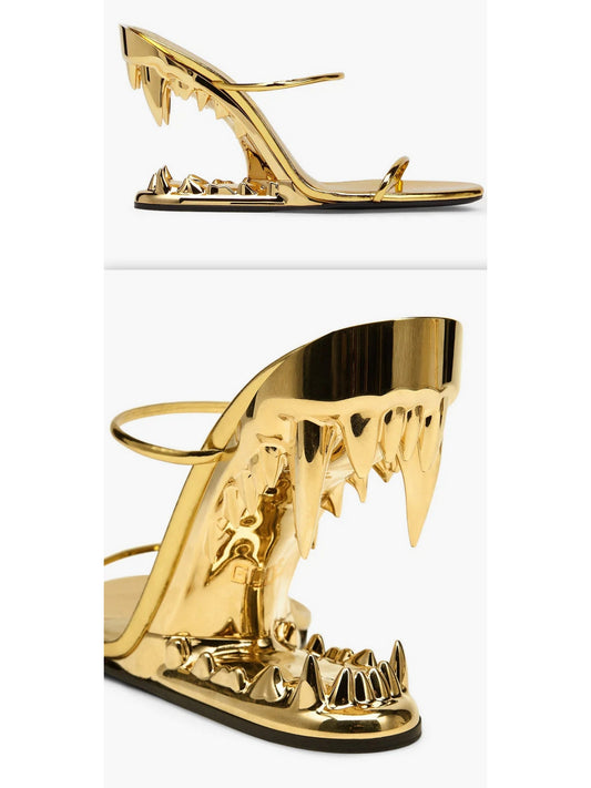 Morso Mirror-Finish Sandals in Gold - Branna Couture