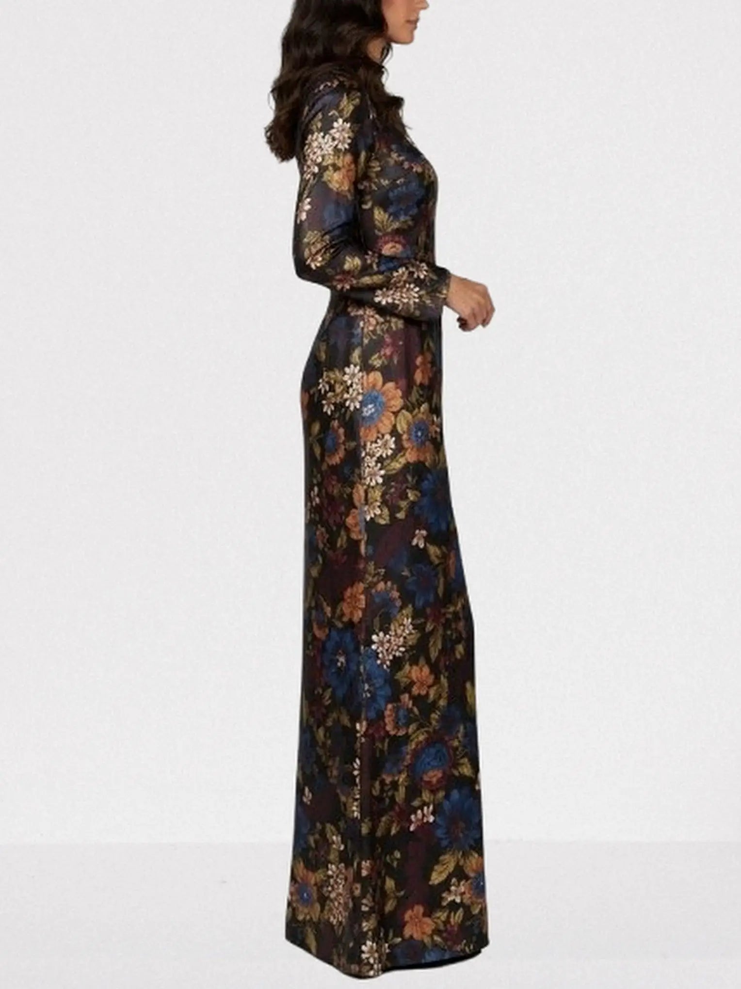 Multicolor Floral Silk-Blend Maxi Dress - Dresses