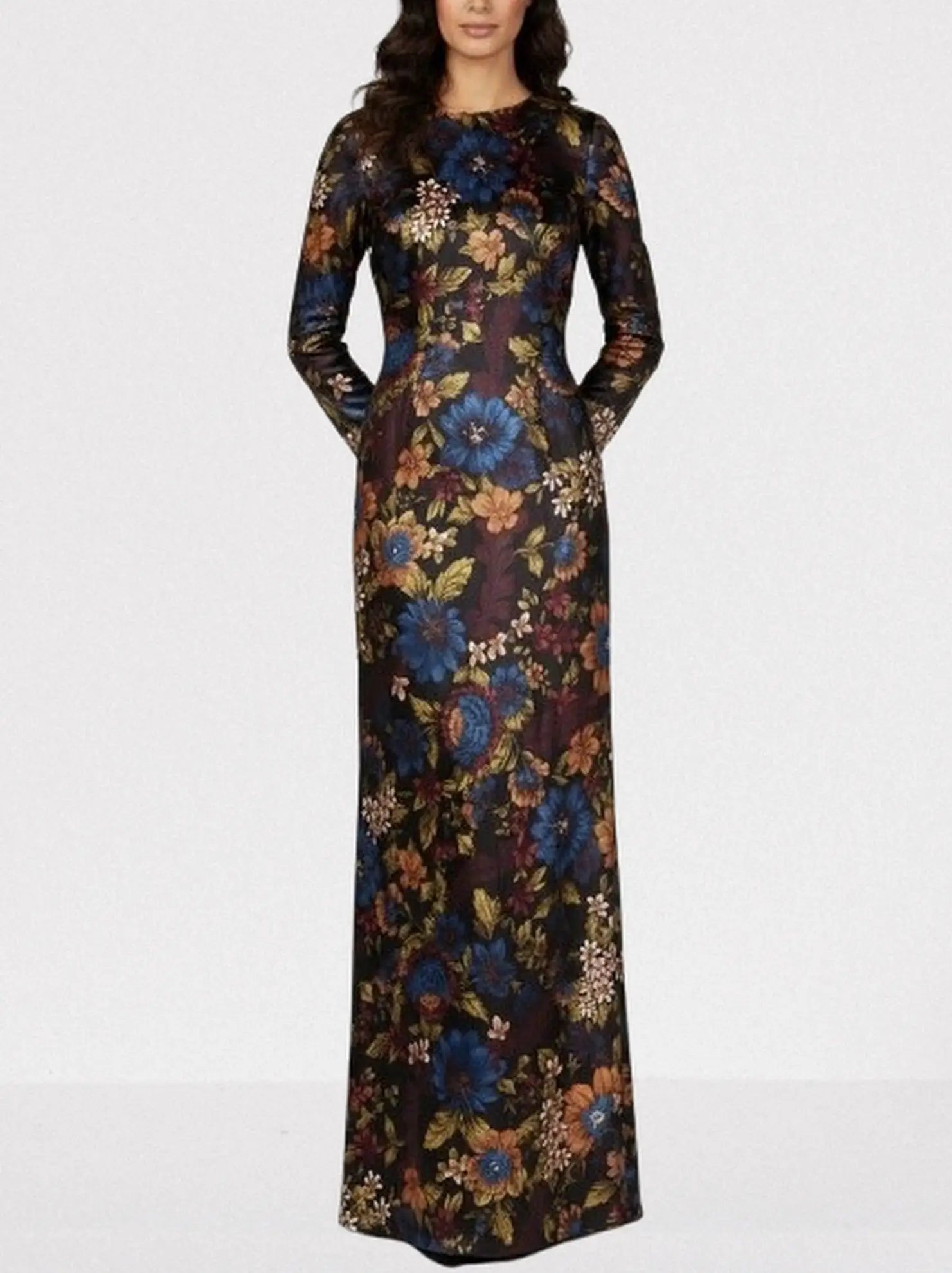 Multicolor Floral Silk-Blend Maxi Dress - Dresses