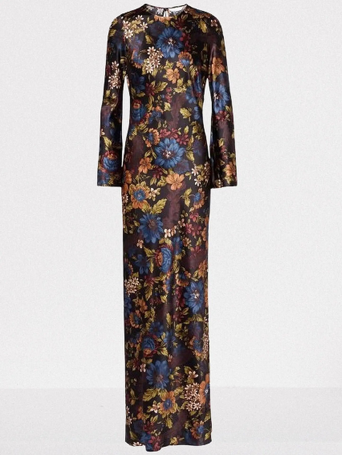 Multicolor Floral Silk-Blend Maxi Dress - Dresses