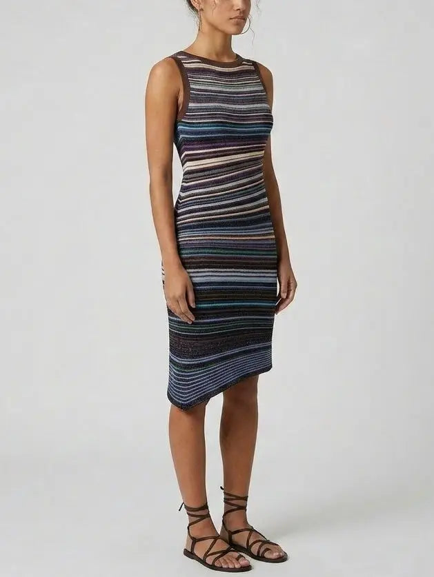 Color Contrast Knit Mini Dress - Dresses