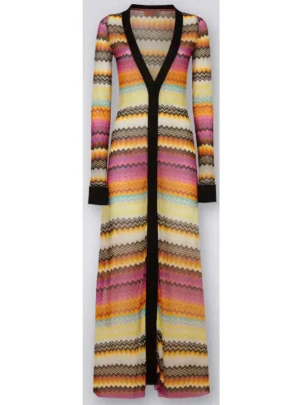 Multicolored Tulle Zigzag Cover up Cardigan Dress - Branna Couture