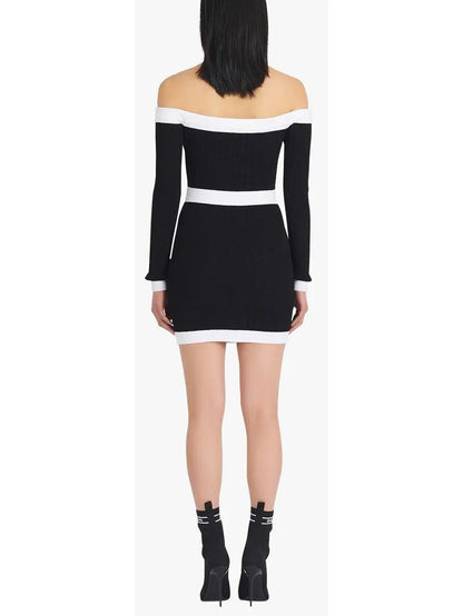 Off-Shoulder Knitted Dress - Branna Couture