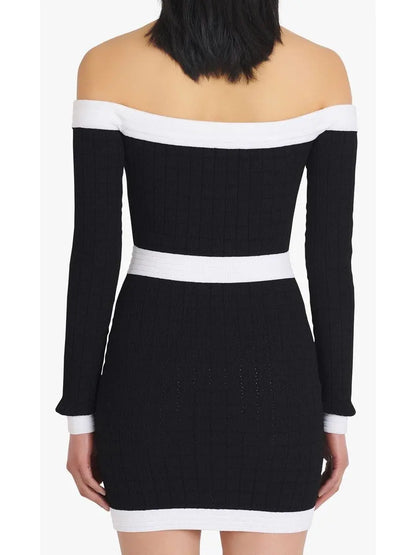 Off-Shoulder Knitted Dress - Branna Couture