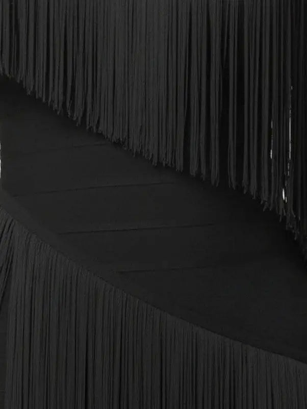 One-Shoulder Fringe-Embellished Maxi Dress - Dresses