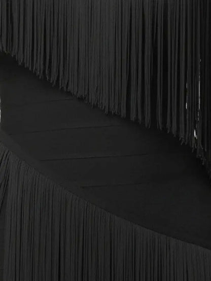 One-Shoulder Fringe-Embellished Maxi Dress - Dresses