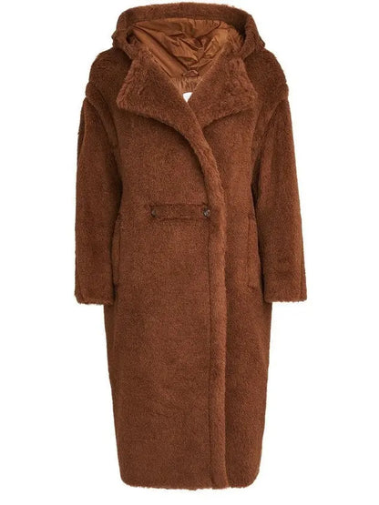 Oversized Teddy Coat, Brown - Branna Couture