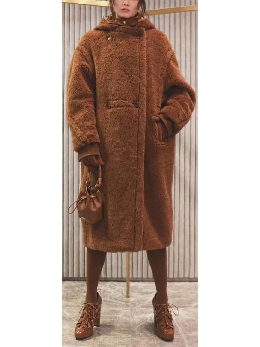 Oversized Teddy Coat, Brown - Branna Couture