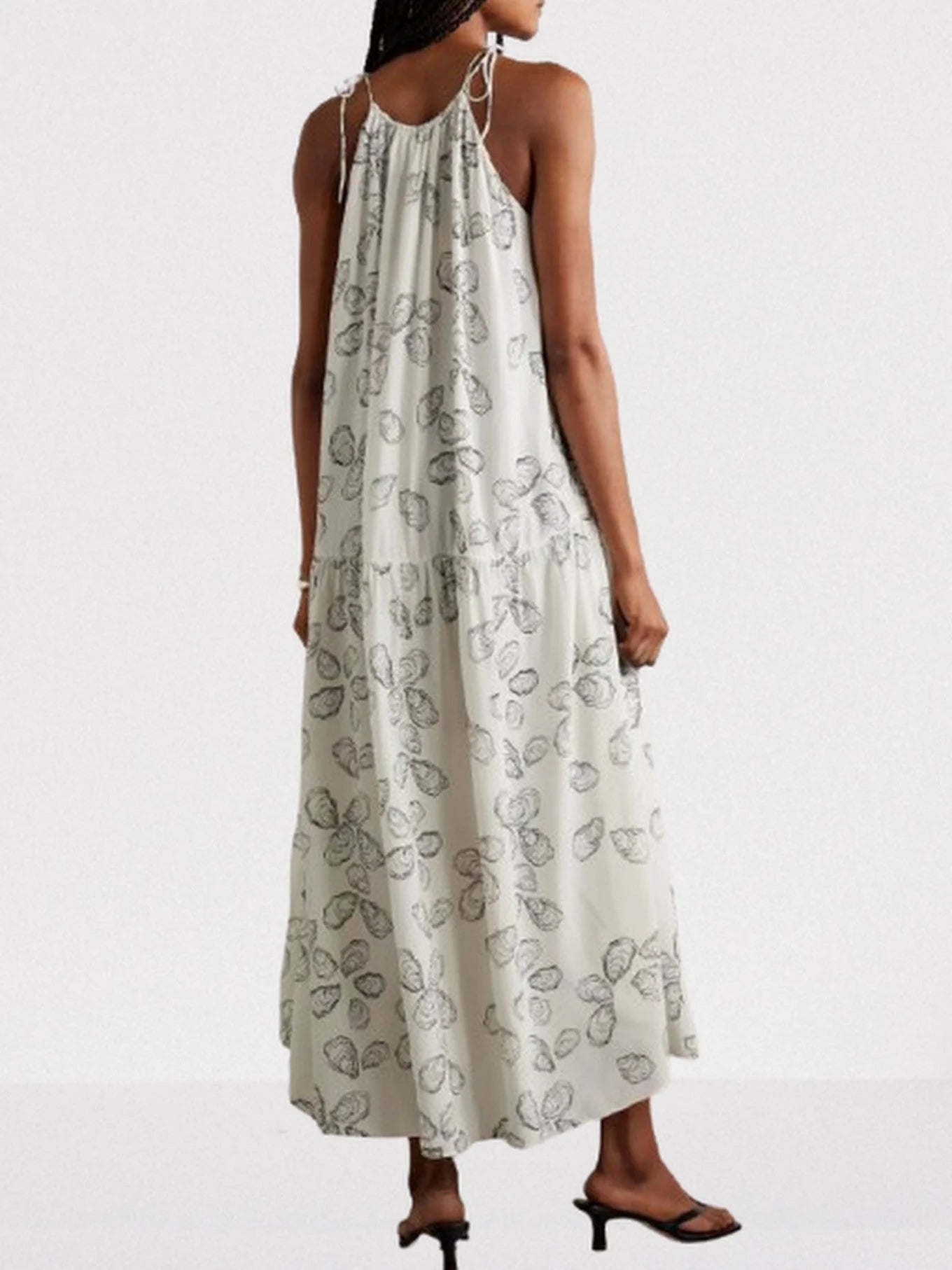 Oyster Print Tie Halterneck Dress - Dresses