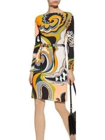 Paisley Abstract Printed Sheath Dress - Branna Couture