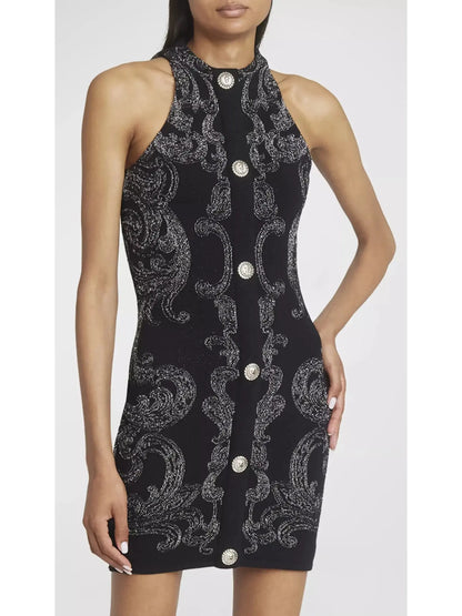 Paisley Knit Sleeveless Dress - Branna Couture