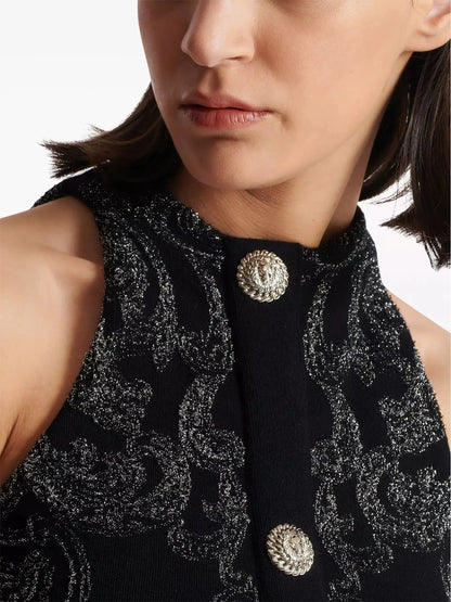 Paisley Knit Sleeveless Dress - Branna Couture