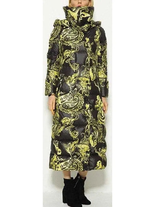 Paisley Print Puffer Coat - Branna Couture