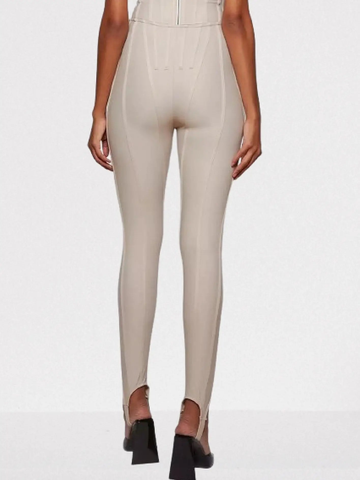 Paneled Corset-Style High-Waist Leggings - Jeans & Pants