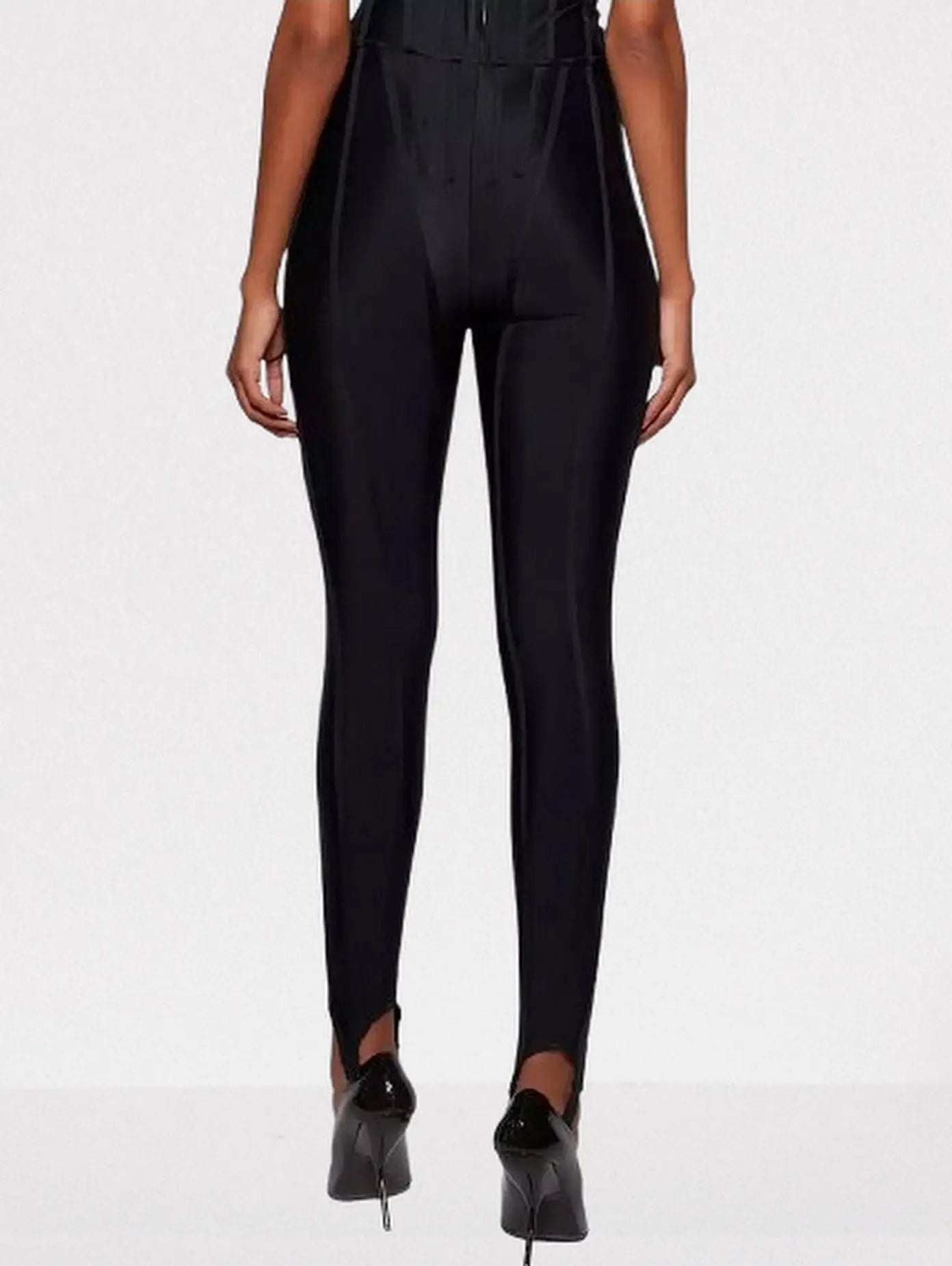 Paneled Corset-Style High-Waist Leggings - Jeans & Pants