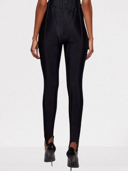 Paneled Corset-Style High-Waist Leggings - Jeans & Pants