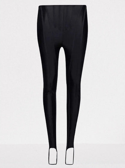 Paneled Corset-Style High-Waist Leggings - Small / Black - Jeans & Pants