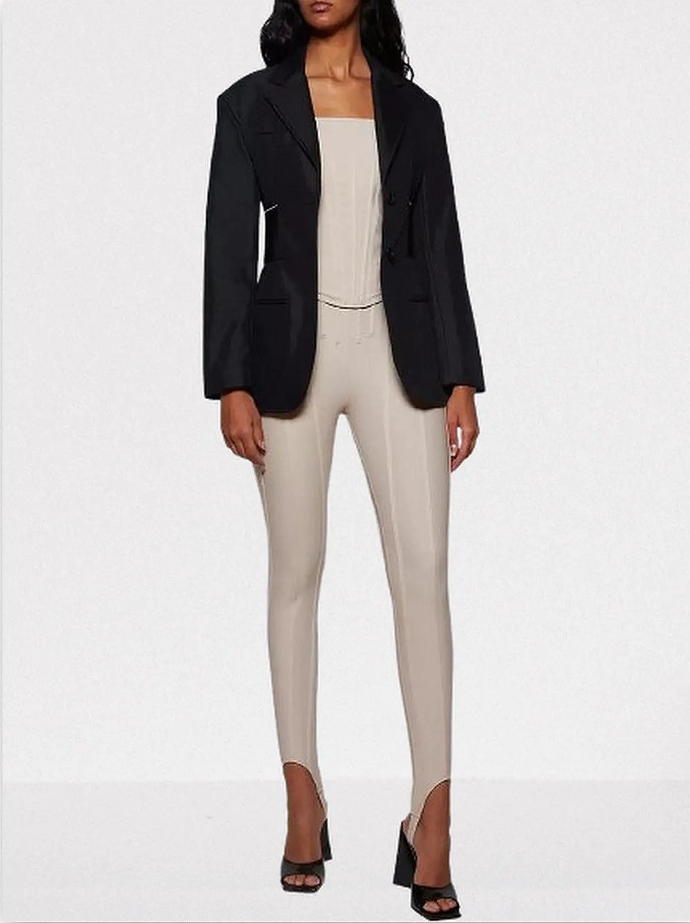 Paneled Corset-Style High-Waist Leggings - Jeans & Pants