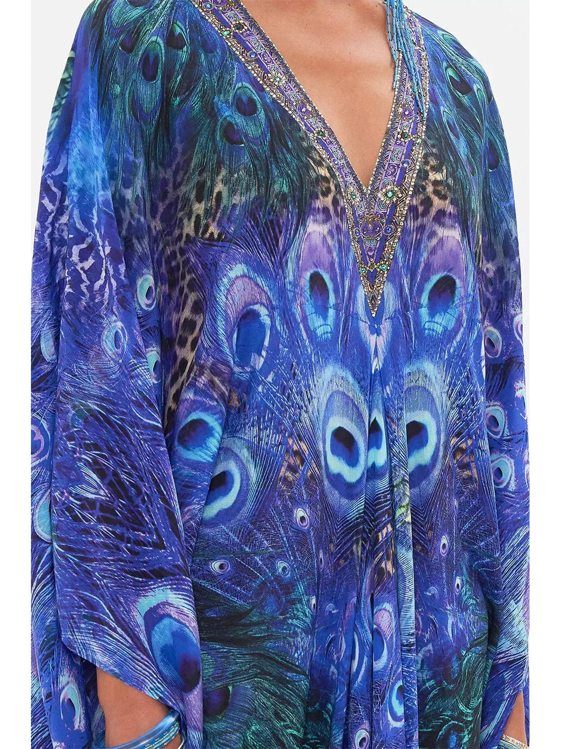 Peacock Rock T Shape Long Kaftan Dress - Branna Couture