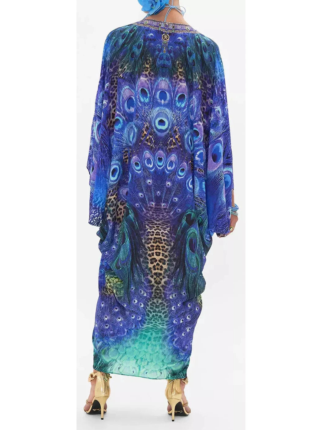 Peacock Rock T Shape Long Kaftan Dress - Branna Couture