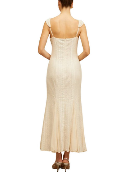 Pearl-Fringed Flared-Hem Maxi Dress - Dresses