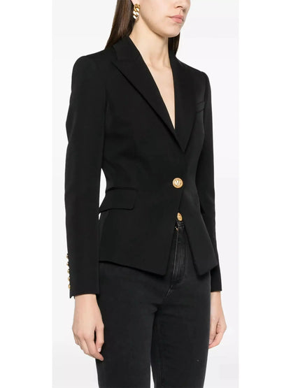 Peplum Crepe Slim-Fit Tailored Jacket - Branna Couture