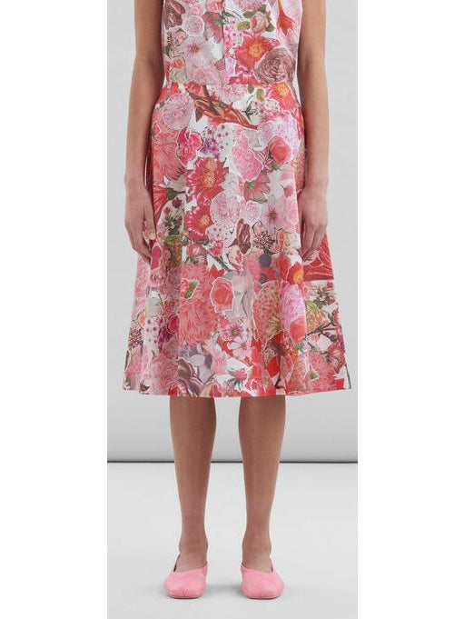 Pink Poplin Circle Skirt with Requiem Print - Branna Couture