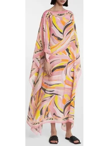 Pink Printed Kaftan - Branna Couture