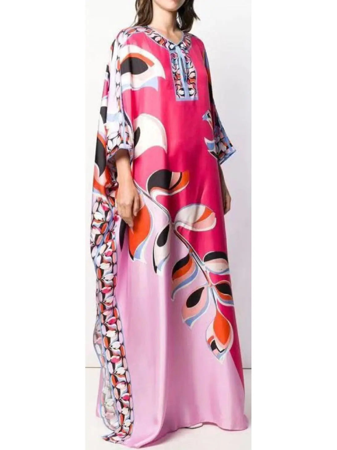 Pink Printed Kaftan - Branna Couture