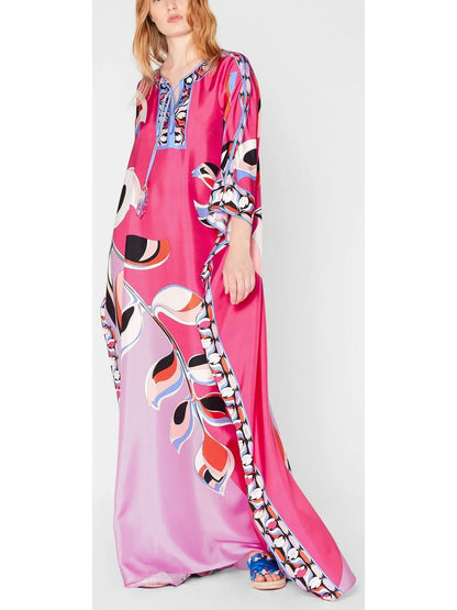 Pink Printed Kaftan - Branna Couture