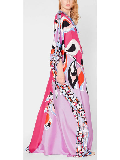 Pink Printed Kaftan - Branna Couture