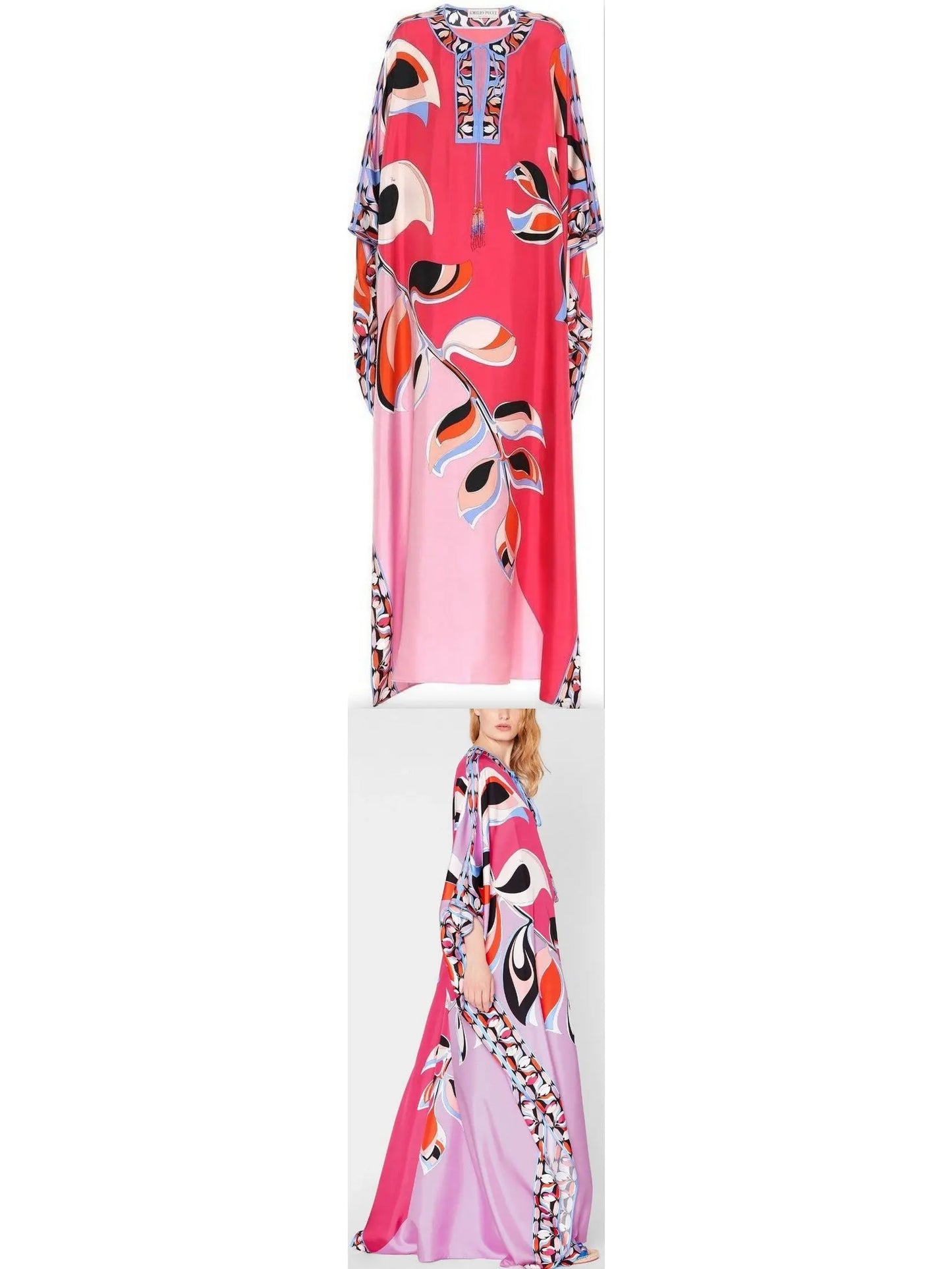 Pink Printed Kaftan - Branna Couture