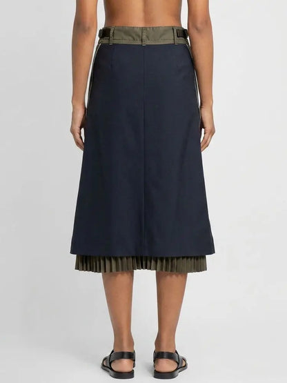 Asymmetrical Cargo-Pocket Nylon Skirt - Skirts