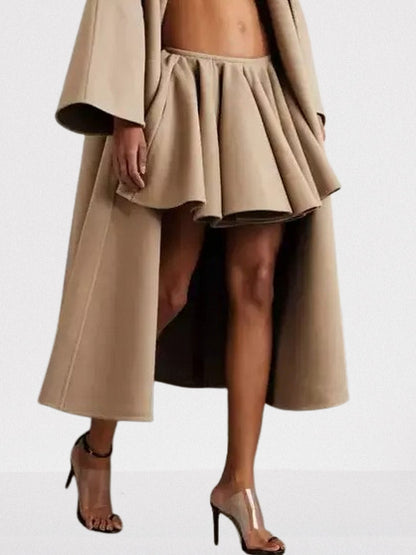 Pleated Wool and Cashmere Mini Skirt - Skirts