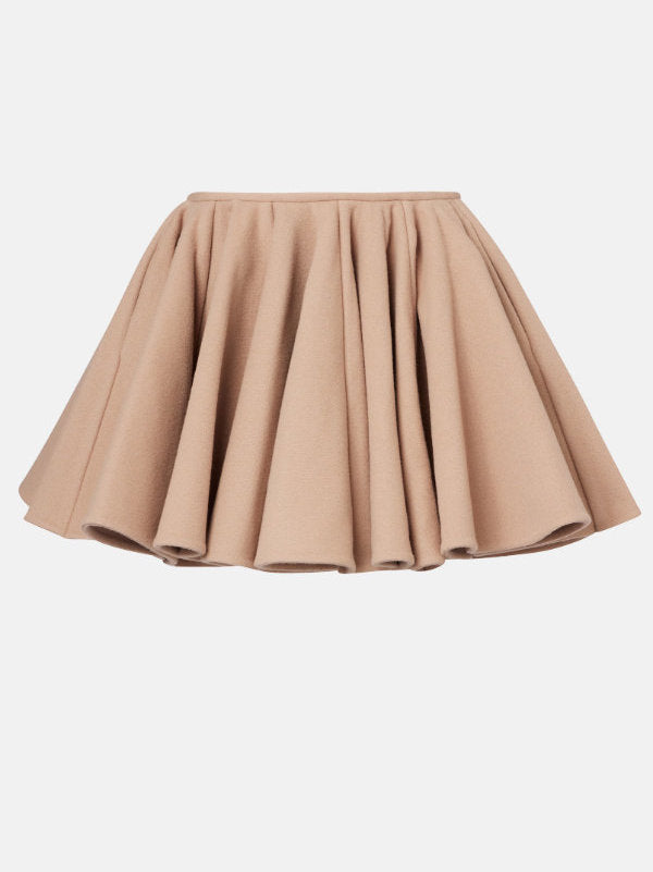 Pleated Wool and Cashmere Mini Skirt - Skirts